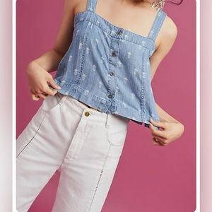 RAILS Chambray Button Front Top New